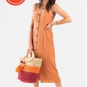 Francesca's Gianna Button Down Midi Dress